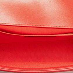 Pre Owned Chanel Black/Red Old Medium Bicolor Quilted Lambskin and Rubber Boy Flap