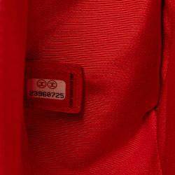 Pre Owned Chanel Black/Red Old Medium Bicolor Quilted Lambskin and Rubber Boy Flap