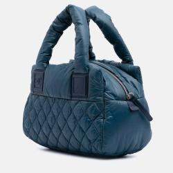 Chanel Blue Small Quilted Nylon Coco Cocoon Tote