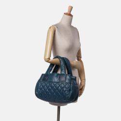Chanel Blue Small Quilted Nylon Coco Cocoon Tote