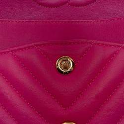 Chanel Pink Medium Classic Chevron Lambskin Double Flap