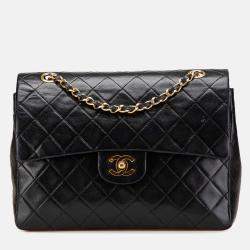 Chanel Black Medium Tall Classic Lambskin Double Flap