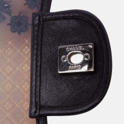Chanel Black/White Jumbo PVC and Tweed Patchwork Single Flap