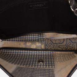Chanel Black/White Jumbo PVC and Tweed Patchwork Single Flap