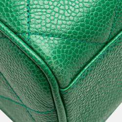 Chanel Green CC Quilted Caviar Camera Bag