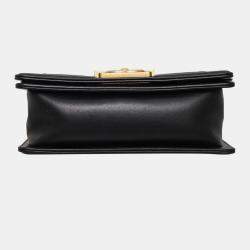 Chanel Small  Black Leather Boy Bag