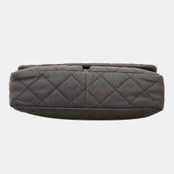 Chanel Stitch It Grey Leather Double Pocket Flap Bag