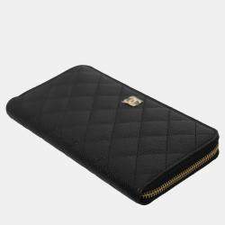 Chanel Caviar Zip-Around Long Wallet