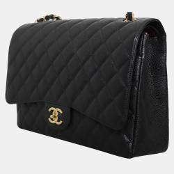 Chanel Maxi Caviar Black Double Flap Bag