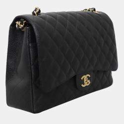 Chanel Maxi Caviar Black Double Flap Bag
