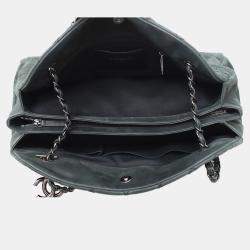 Chanel Iridescent Quilted Large Leather Grey Just Mademoiselle Large Tote Bag