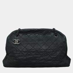 Chanel Iridescent Quilted Large Leather Grey Just Mademoiselle Large Tote Bag