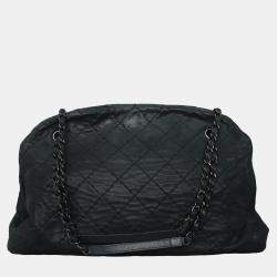 Chanel Iridescent Quilted Large Leather Grey Just Mademoiselle Large Tote Bag