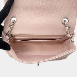 Chanel Mini Matelassé Single Flap Pink Caviar Leather Chain Shoulder Bag 20