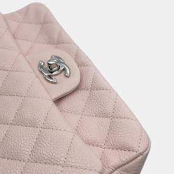 Chanel Mini Matelassé Single Flap Pink Caviar Leather Chain Shoulder Bag 20
