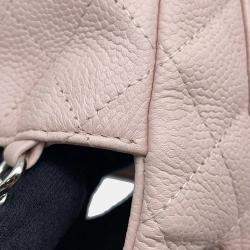 Chanel Mini Matelassé Single Flap Pink Caviar Leather Chain Shoulder Bag 20