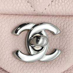 Chanel Mini Matelassé Single Flap Pink Caviar Leather Chain Shoulder Bag 20