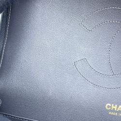 Chanel Jumbo Matelassé Double Flap Gray Caviar Leather Chain Shoulder Bag 30