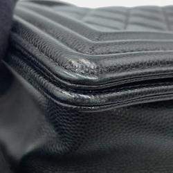 Chanel Boy Black Caviar Leather Chain Shoulder Bag
