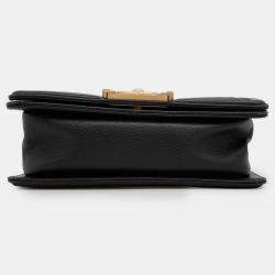 Chanel Boy Black Caviar Leather Chain Shoulder Bag