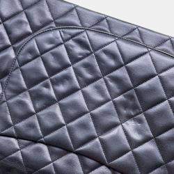 Chanel Jumbo Matelasse Chain shoulder Bag Black Lambskin Size 34