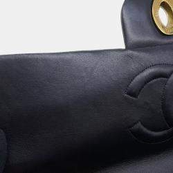 Chanel Jumbo Matelasse Chain shoulder Bag Black Lambskin Size 34