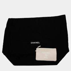 Chanel Deauville 2Way Chain tote Bag Ivory Canvas Leather Size Gm