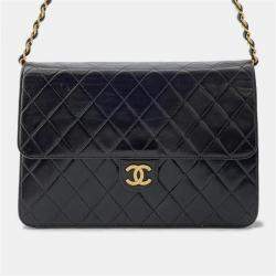 Chanel Push Lock Chain Black Lambskin Shoulder Bag