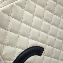 Chanel Cambon Line Medium White/Black Calf Leather Shoulder Bag 
