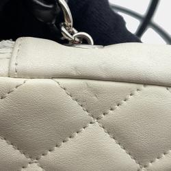 Chanel Cambon Line Medium White/Black Calf Leather Shoulder Bag 