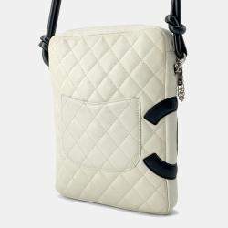 Chanel Cambon Line Medium White/Black Calf Leather Shoulder Bag 