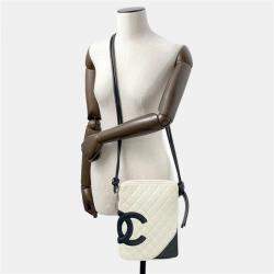 Chanel Cambon Line Medium White/Black Calf Leather Shoulder Bag 