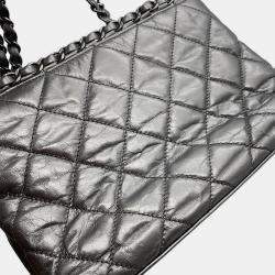Chanel CC Logo Chain Me Silver Calf Leather Tote Bag 
