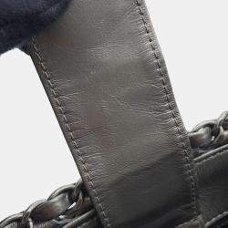 Chanel CC Logo Chain Me Silver Calf Leather Tote Bag 
