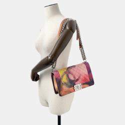 Pre Owned Chanel Boy Chain Pink/Multicolor Lambskin Shoulder Bag 