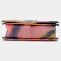 Pre Owned Chanel Boy Chain Pink/Multicolor Lambskin Shoulder Bag 