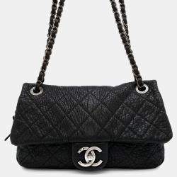 Chanel Matelasse Chain Black Leather Shoulder Bag 