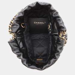 Chanel Chanel22 Chainhandbag Black Shiny Calf Leather Size Mini