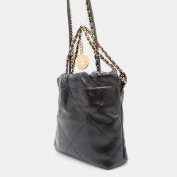Chanel Chanel22 Chainhandbag Black Shiny Calf Leather Size Mini
