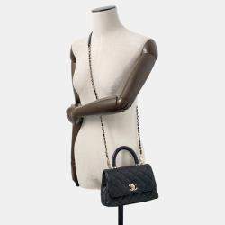 Chanel Coco Handle 2Way Shoulder Bag Black Caviar Leather Size Xxs