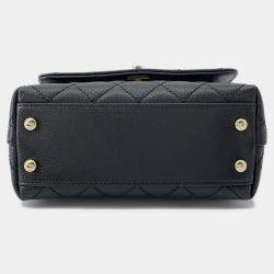 Chanel Coco Handle 2Way Shoulder Bag Black Caviar Leather Size Xxs