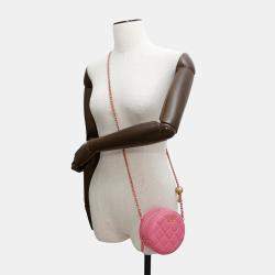 Chanel Round Cocoball Chain shoulder Bag Pink Lambskin