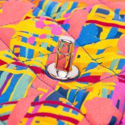 Chanel Multicolor/Pink CC Quilted Foulard Printed Flap