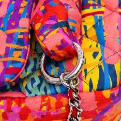 Chanel Multicolor/Pink CC Quilted Foulard Printed Flap