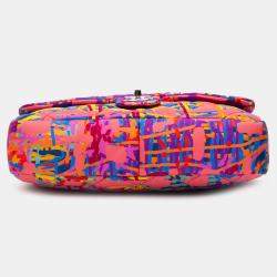 Chanel Multicolor/Pink CC Quilted Foulard Printed Flap