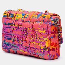 Chanel Multicolor/Pink CC Quilted Foulard Printed Flap