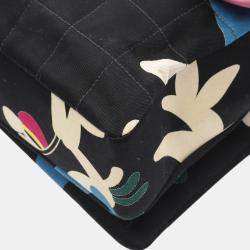 Chanel Black Chocolate Bar Reissue Canvas Printed Multipocket Flap