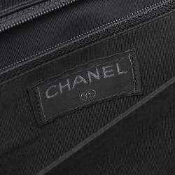 Chanel Black Chocolate Bar Reissue Canvas Printed Multipocket Flap