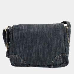 Chanel Shoulder Bag Denim Navy Gold Hardware
