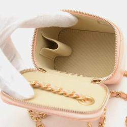 Chanel Classic Small Vanity Chain Shoulder Bag Pink Beige
